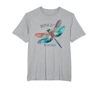 Libellula, Ali della meraviglia, Ali incantevoli Maglietta, Uomo Taglie Grandi, Grigio Melange, 5X Tall