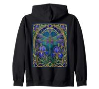 Libellula Art Nouveau Iris Bloom Felpa con Cappuccio