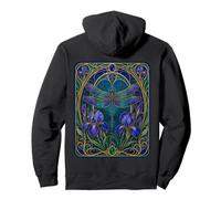 Libellula Art Nouveau Iris Bloom Felpa con Cappuccio