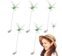 Libellula artificiale - 5 pezzi decorazione da giardino | Realistico repellente per mosche 3D impermeabile clip per labbra per giardino e feste di piante per capelli