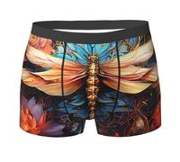 Libellula, Fiore di Loto, Arte Luminosa Uomo Underwear Traspiranti Mutande Flessibile Boxer Shorts L