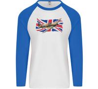 Libellula Hawker Hurricane con Il Union Jack Uomo L/S Baseball T-Shirt