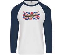 Libellula Hawker Hurricane con Il Union Jack Uomo L/S Baseball T-Shirt