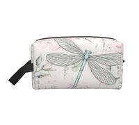 Libellula Shabby Chic Rose Vintage Floreale Vecchio Indossato Grande Capacità Organizzatore Cosmetico, Borsa da Viaggio per Trucco da Donna