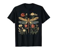 Libellula Vintage Botanica Fiori Maglietta