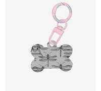 Libellule Stampa Acrilico Grigio Ornamento Osso Del Cane,Medagliette Personalizzate Pet Ornament, Portachiavi A Forma Di Osso Medagliette
