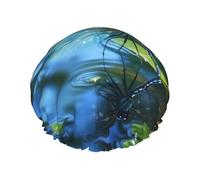 Libellule su foglie di loto Cuffia da a da donna a doppio strato, riutilizzabile, di grandi dimensioni, adatta a tutte le lunghezze di capelli, adatta per ragazze, spa e uso domestico nei saloni di b