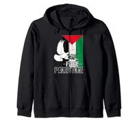 Libera bandiera della Palestina Salva Gaza Pace Fine L'occupazione Felpa con Cappuccio