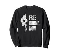 Libera Birmania Ora Democatura Bandiera Myanmar Felpa