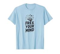 Libera la Tua Mente Cervello Uccelli Inspirational Maglietta, Uomo, Celeste, 3XL