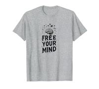 Libera la Tua Mente Cervello Uccelli Inspirational Maglietta, Uomo, Grigio Melange, XL
