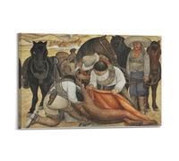 Liberation of the Peon di Diego Rivera, poster artistico da parete su tela, decorazione artistica da parete per salotto e camera da letto, 20 x 30 cm, con cornice