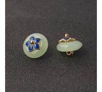 LIBERGA 50 Pcs, Bottoni Rotondi Piccoli Con Gambo, Bottone Da Cucito In Finta Giada Per Cheongsam, Cardigan, Hanfu, Progetti Artigianali, Verde Chiaro