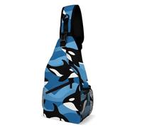 Libero Borsello A Tracolla Ocean Orca Killer Whale Borsa Sul Petto Multifunzionale,Unisex Borsa Tattica Sul Petto Militare per Campeggio Alpinismo Uso Quotidiano