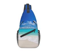 Libero Zaino A Monospalla White Beach Tropical sea Borsa A Tracolla Militare Sportivo,Pratica Petto Borsa per Campeggio Alpinismo Uso Quotidiano