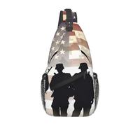 Libero Zaino Monospalla Armed Forces Day American Borsa A Tracolla Militare Antifurto,Multiuso Borsa A Petto per Viaggio Uomo Trekking