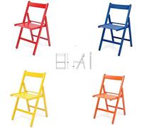 Liberoshopping 4 sedie Colorate Pieghevole Sedia in Legno Verniciato richiudibile per Campeggio casa e Giardino (Rosso,Blu,Giallo,Arancione)