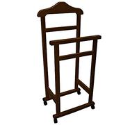 Liberoshopping Appendiabiti Indossatore Porta Abiti in Legno Noce Marrone Servo Muto per Camera (Noce)