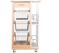 Liberoshopping Carrello Cucina salvaspazio Slim con portabottiglie Top in Ceramica con Ruote per Casa Cucina Giardino (Naturale)