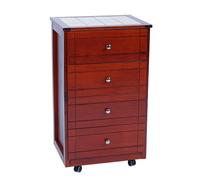 Liberoshopping Carrello da Cucina Cassettiera Giada con Ruote e Piano mattonelle in Ceramica casa Giardino (Ciliegio)