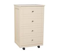 Liberoshopping Carrello da Cucina Cassettiera Giada con Ruote e Piano mattonelle in Ceramica casa Giardino (Laccato Avorio)