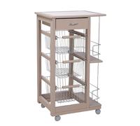 Liberoshopping Carrello da cucina in legno SLIM portafrutta con portabottiglie