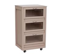 Liberoshopping Carrello da cucina mobiletto LANDHELL LUSSO con ante a ribalta e ruote per casa giardino (Tortora)