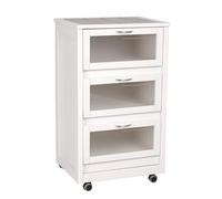 Liberoshopping Carrello da cucina mobiletto LANDHELL LUSSO con ante a ribalta e ruote per casa giardino (Bianco)