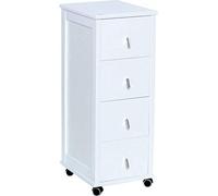 Liberoshopping Cassettiera POKERINO in Legno a 4 cassetti (Laccato Bianco)