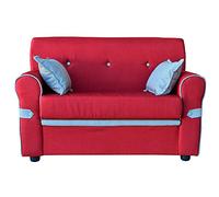 Liberoshopping Divano 2 Posti in Tessuto MERIS, Design Moderno, 124x84x70 cm, Struttura in Legno, Ideale per Soggiorno, Salotto, Studio, dimensioni compatte (Bordeaux)