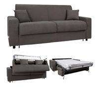 Liberoshopping Divano letto 3 posti sfoderabile in tessuto idrorepellente - apertura a ribalta con rete e materasso aloe - made in italy - modello ROLEN (Grigio)