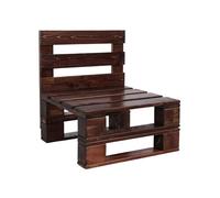 Liberoshopping Divano Poltrona in pallet legno di abete naturale per interni ed esterni - ideale per giardino, patio, veranda, taverna (Noce, 60x61)