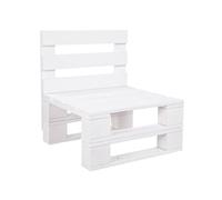 Liberoshopping Divano poltrona in pallet legno di abete naturale per interni ed esterni - ideale per giardino, patio, veranda, taverna (Bianco, 80x61)