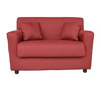 Liberoshopping Divano sfoderabile 2 posti in tessuto imbottito con braccioli larghezza 124 cm (Bordeaux)