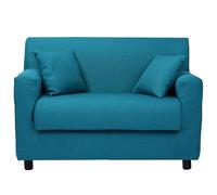 Liberoshopping Divano sfoderabile 2 posti in tessuto imbottito con braccioli larghezza 124 cm (Turchese)