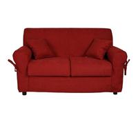 Liberoshopping Divano sfoderabile 2 posti in tessuto imbottito con braccioli larghezza 150 cm (Bordeaux)