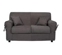Liberoshopping Divano sfoderabile 2 posti in tessuto imbottito con braccioli larghezza 150 cm (Grigio Scuro)