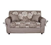 Liberoshopping Divano sfoderabile 2 posti in tessuto imbottito con braccioli larghezza 150 cm Marrone Fiorato