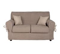 Liberoshopping Divano sfoderabile 2 posti in tessuto imbottito con braccioli larghezza 150 cm (Tortora)