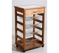 LIBEROSHOPPING.EU - LA Tua CASA in Un Click Carrello Cucina Portafrutta con Cassetto Portaoggetti (Rovere)