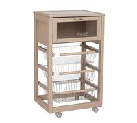 LIBEROSHOPPING.eu - LA TUA CASA IN UN CLICK Carrello da cucina con ruote LANDHELL LUSSO portapane e portafrutta (Laccato Tortora)