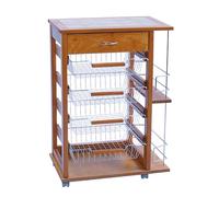 LIBEROSHOPPING.EU - LA Tua CASA in Un Click Carrello da Cucina Porta Frutta con cassetto e portabottiglia (Rovere)