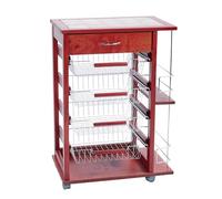 LIBEROSHOPPING.eu - LA TUA CASA IN UN CLICK Carrello da cucina porta frutta con cassetto e portabottiglia (Ciliegio)
