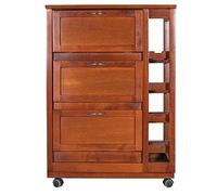 LIBEROSHOPPING.EU - LA Tua CASA in Un Click Carrello mobiletto da Cucina con Ruote Ante a ribalta e portabottiglie Laterale Legno (Noce)