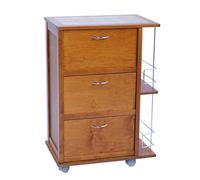 LIBEROSHOPPING.eu - LA TUA CASA IN UN CLICK Mobiletto per Cucina con Ruote e Ante a ribalta portabottiglie Laterale 59x39xh84 cm (Rovere)