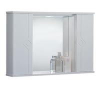 LIBEROSHOPPING.eu - LA TUA CASA IN UN CLICK Specchiera Mobile Contenitore da Bagno PLUTONE Bianco Lucido con 2 Ante e Luce LED (Senza Specchio)