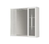 LIBEROSHOPPING.eu - LA TUA CASA IN UN CLIK Specchio bagno 1 anta specchio contenitore con ripiani vetro 60x16xh60 cm Bianco Lucido