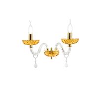 Liberoshopping Lampada applique da parete in vetro e cristallo Ambra (2 Luci)