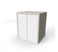 Liberoshopping Mobile Coprilavatrice in Legno Nobilitato - 2 Ante, Push and Pull - L79 x P65 x H91 cm - Per Lavatrice o Asciugatrice, Salvaspazio, Facile da Montare (Bianco/Pietra)