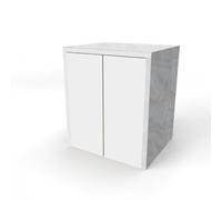 Liberoshopping Mobile Coprilavatrice in Legno Nobilitato - 2 Ante, Push and Pull - L79 x P65 x H91 cm - Per Lavatrice o Asciugatrice, Salvaspazio, Facile da Montare (Bianco/Grigio)